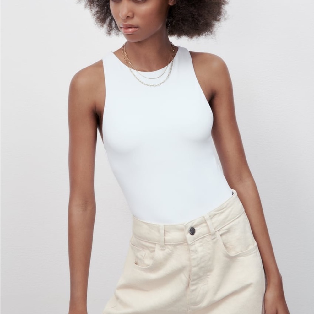 ZARA HALTER HIGH NECK BODYSUIT